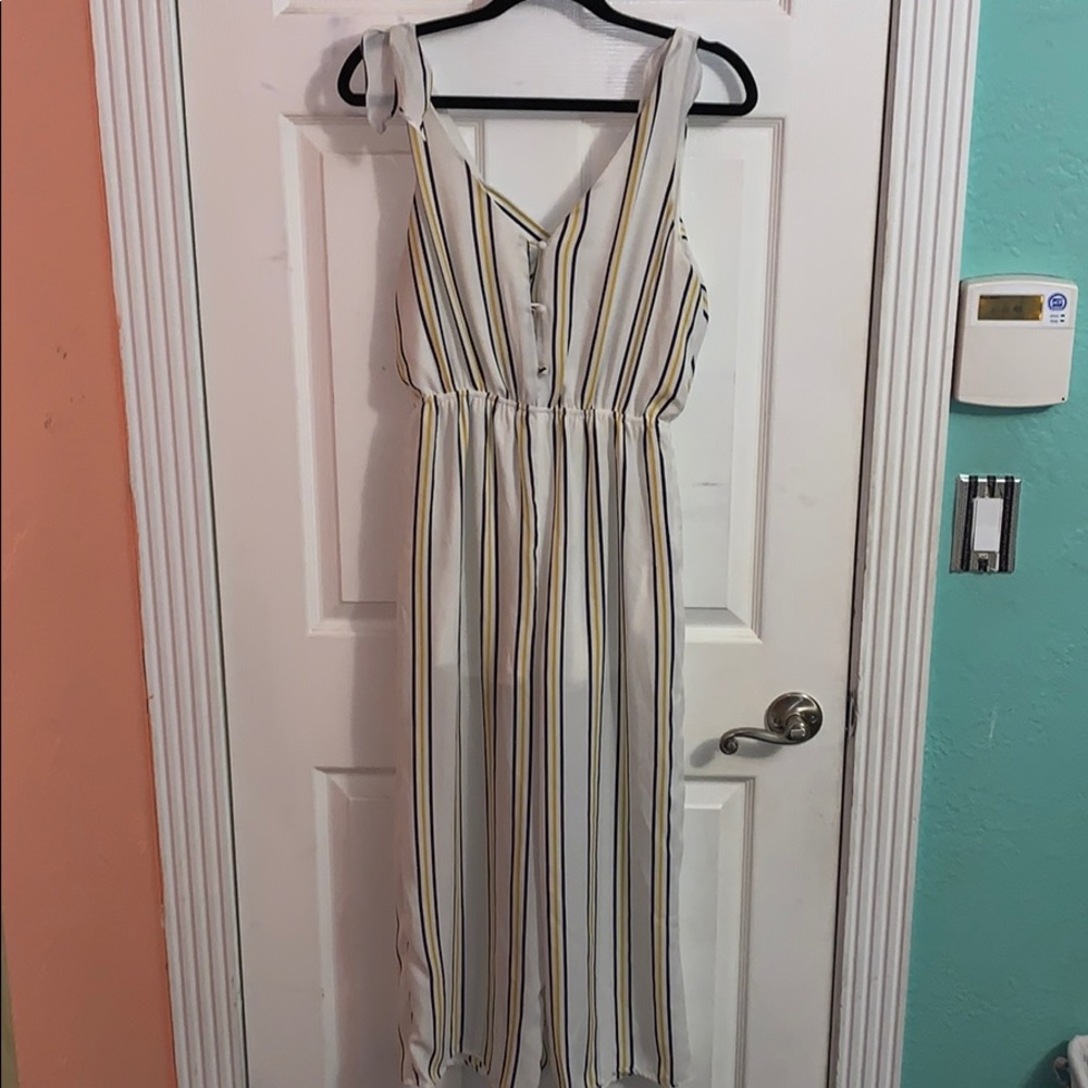Yellow & Blue Striped Romper